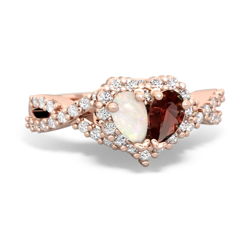 opal-garnet engagement ring