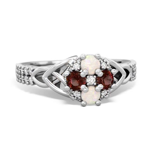 opal-garnet engagement ring