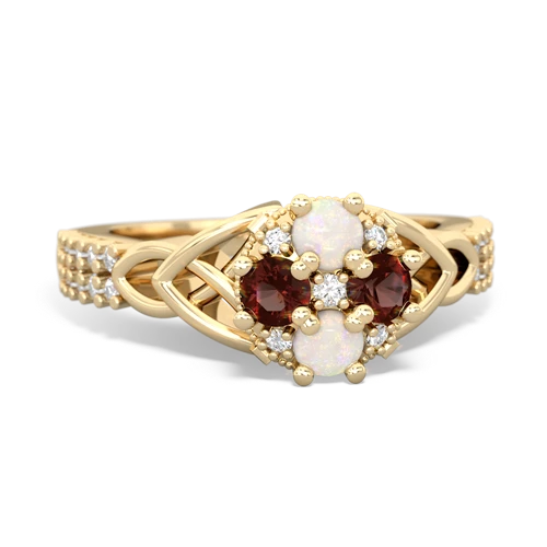 opal-garnet engagement ring