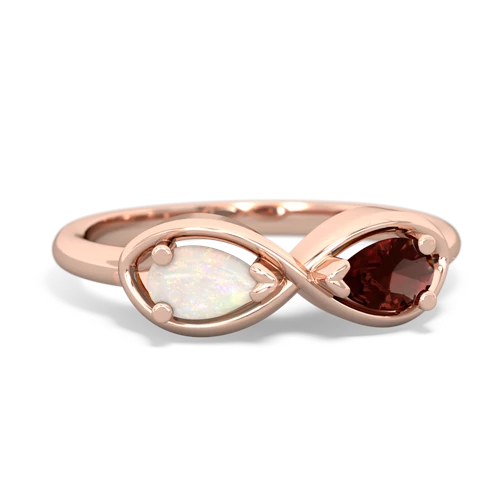 opal-garnet infinity ring