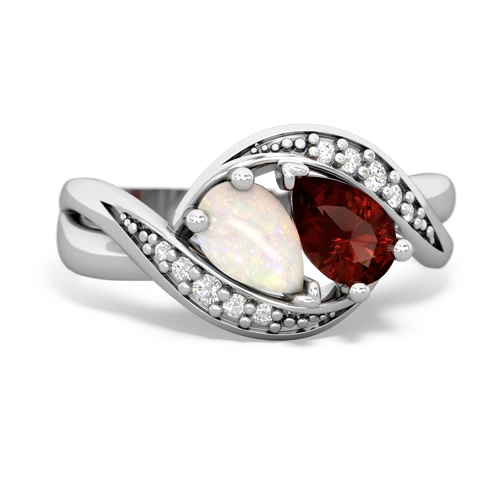 opal-garnet keepsake curls ring