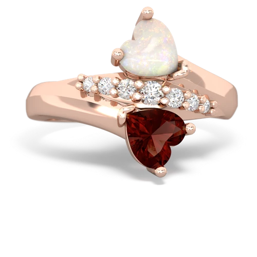 opal-garnet modern ring