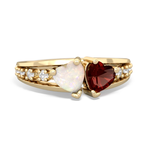 opal-garnet modern ring