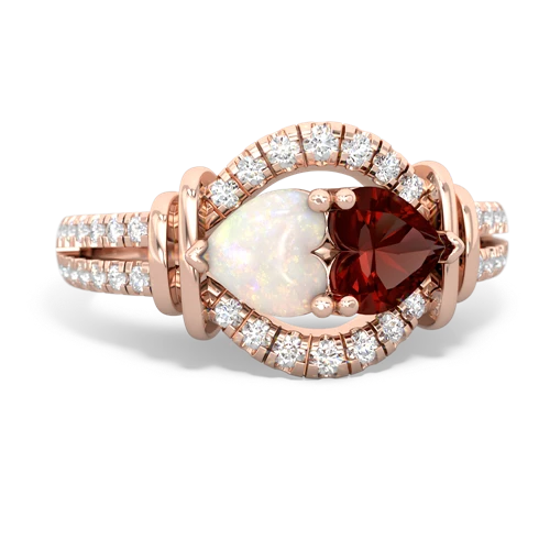 opal-garnet pave keepsake ring