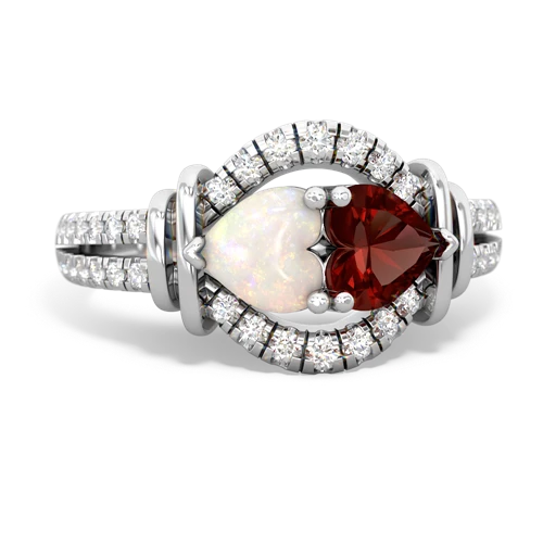 opal-garnet pave keepsake ring