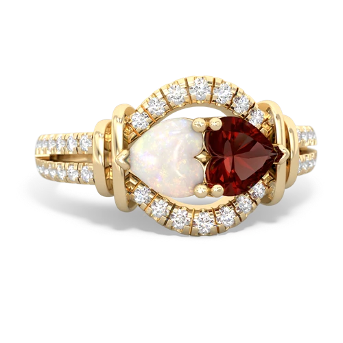 opal-garnet pave keepsake ring