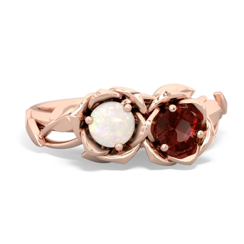 opal-garnet roses ring