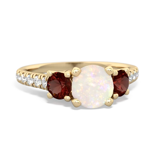 opal-garnet trellis pave ring