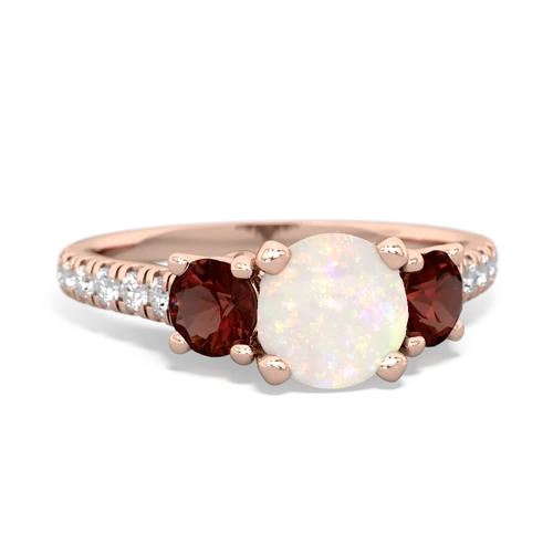 opal-garnet trellis pave ring