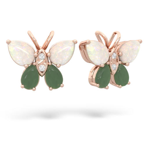 opal-jade butterfly earrings