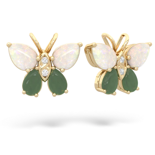 opal-jade butterfly earrings