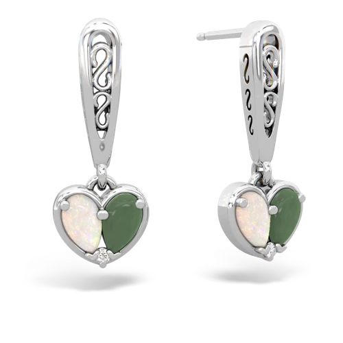 opal-jade filligree earrings