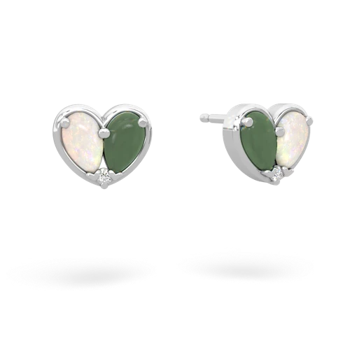 opal-jade one heart earrings