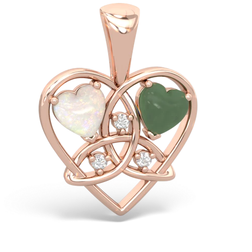 opal-jade celtic heart pendant