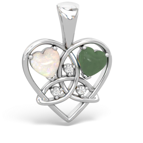 opal-jade celtic heart pendant