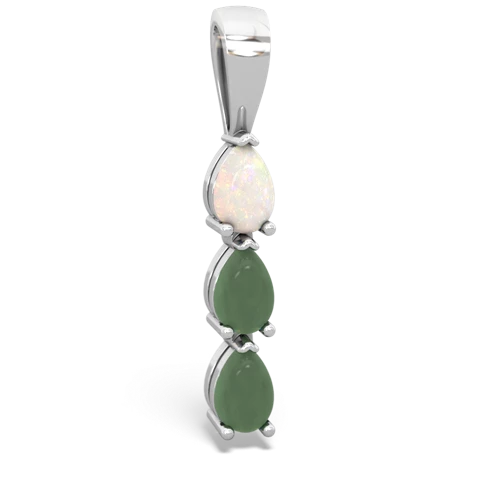 opal-jade three stone pendant