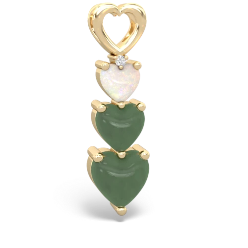 opal-jade three stone pendant
