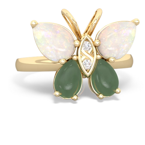 opal-jade butterfly ring