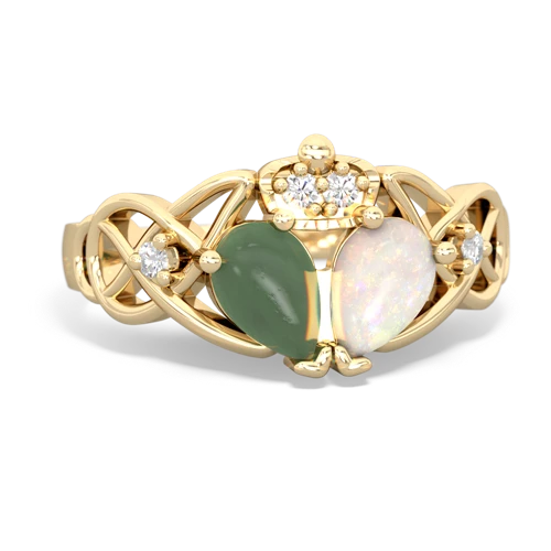opal-jade claddagh ring