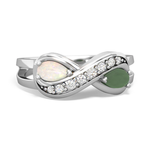 opal-jade diamond infinity ring