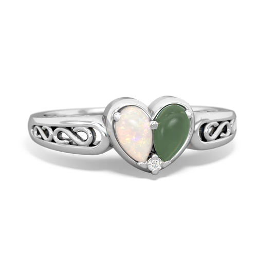 opal-jade filligree ring