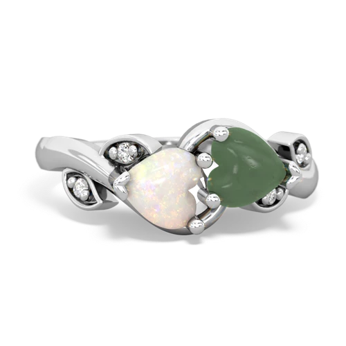 opal-jade floral keepsake ring