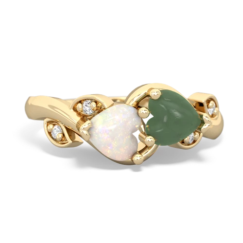 opal-jade floral keepsake ring