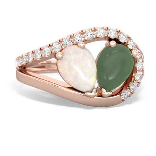 opal-jade pave heart ring