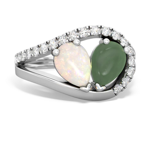 opal-jade pave heart ring