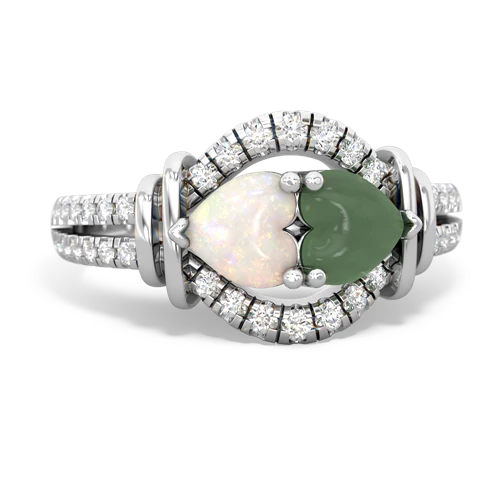 opal-jade pave keepsake ring