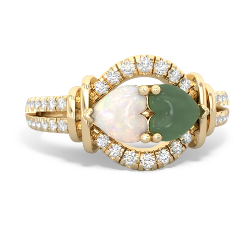 opal-jade pave keepsake ring