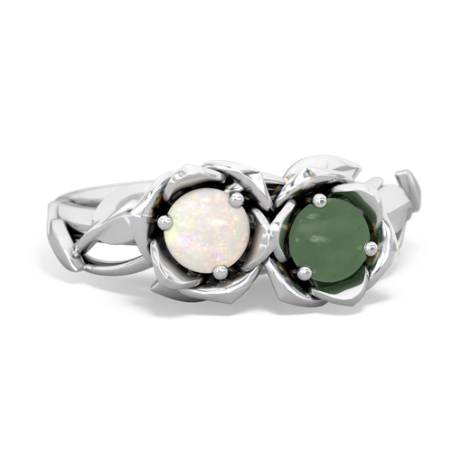 opal-jade roses ring