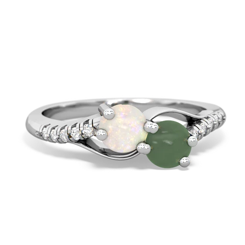 opal-jade two stone infinity ring