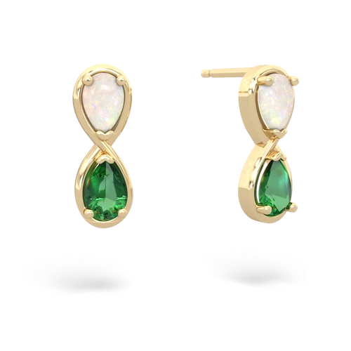 opal-lab emerald infinity earrings