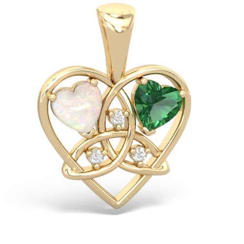 opal-lab emerald celtic heart pendant