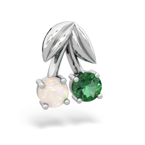 opal-lab emerald cherries pendant