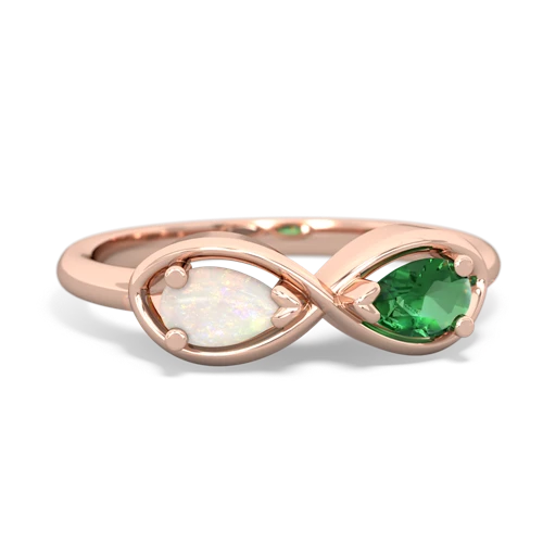 opal-lab emerald infinity ring