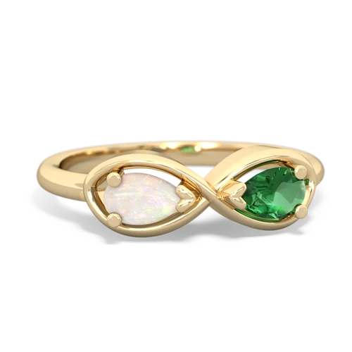 opal-lab emerald infinity ring