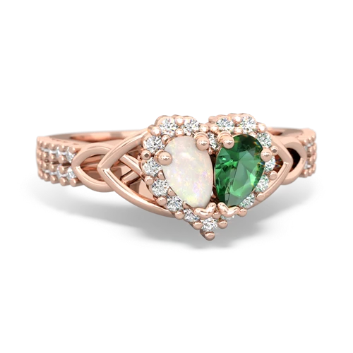 opal-lab emerald keepsake engagement ring