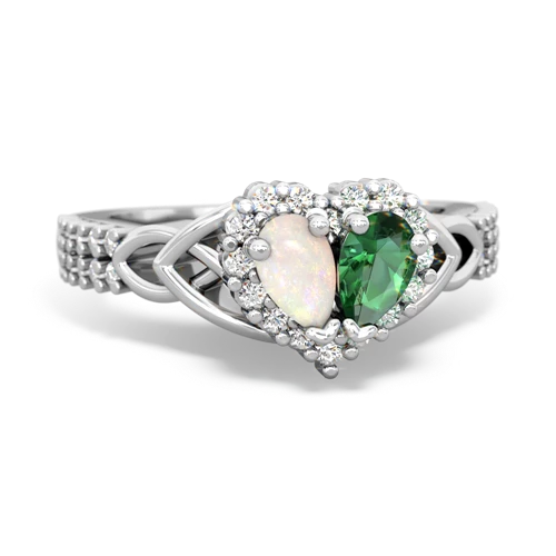 opal-lab emerald keepsake engagement ring