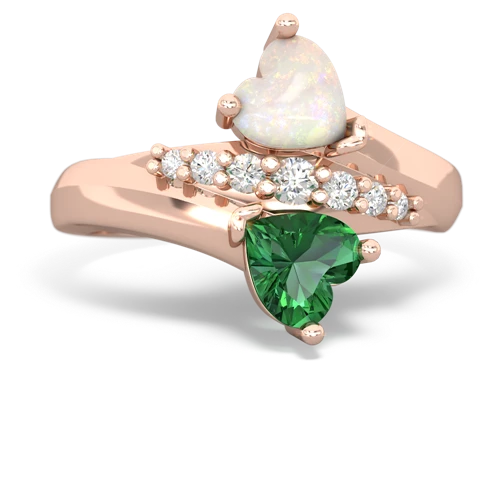 opal-lab emerald modern ring