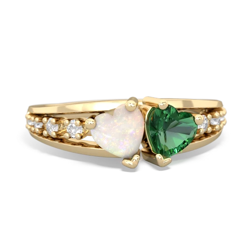 opal-lab emerald modern ring