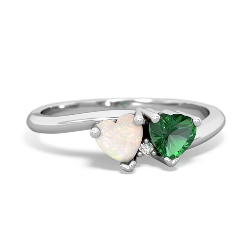 opal-lab emerald sweethearts promise ring
