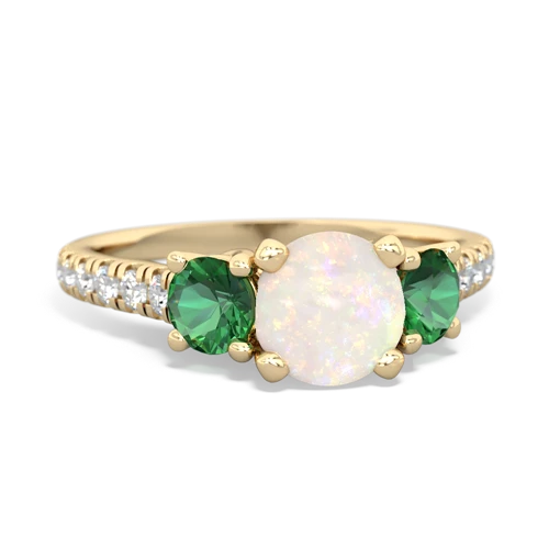 opal-lab emerald trellis pave ring