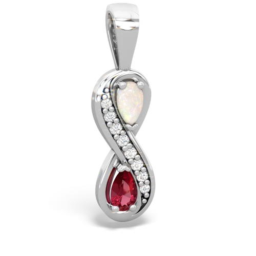 opal-lab ruby keepsake infinity pendant