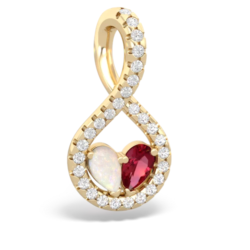 opal-lab ruby pave twist pendant