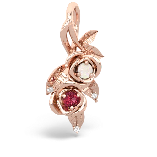 opal-lab ruby rose vine pendant