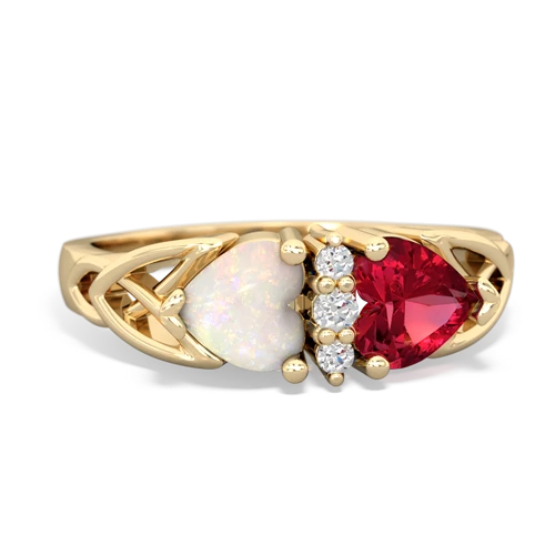 opal-lab ruby celtic ring