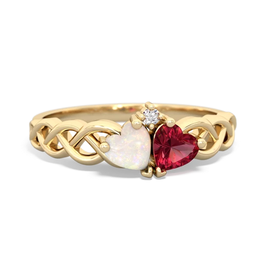 opal-lab ruby celtic braid ring