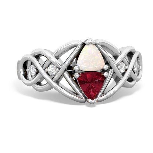 opal-lab ruby celtic knot ring